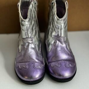 Silver and Purple Cowboy Boots
